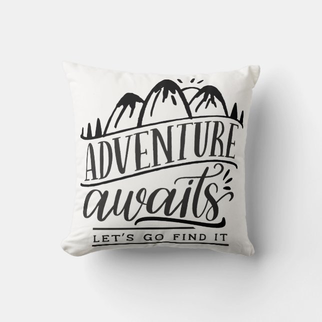 Coussin L'aventure Attend, Trouvons-La (Recto)