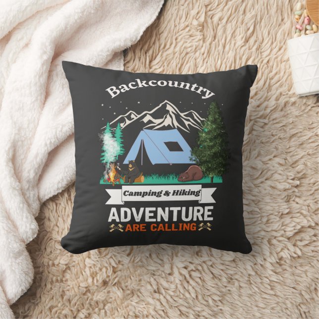 Coussin L'aventure rustique est en train d'appeler (Couverture)