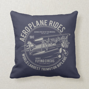 Coussin L'avion fait du cirque volant Cadeaux d'avion