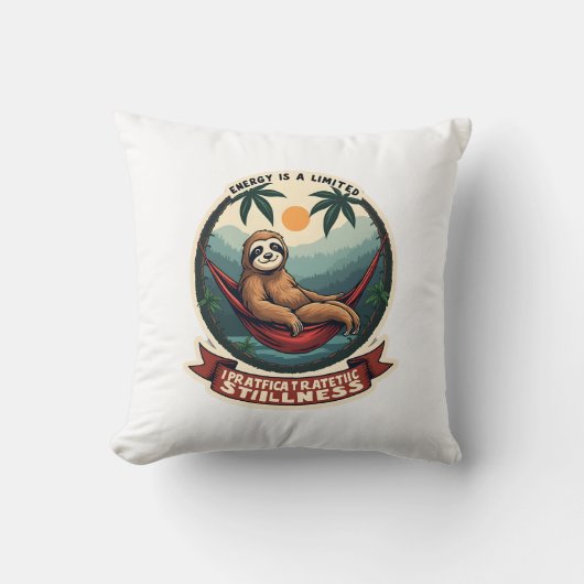 Coussin Lazy Sloth Humor Shirt Selective Effort Vintage (Recto)