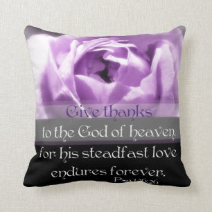 Coussin Le 136:26 de psaume donnent des mercis….