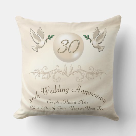 Coussin Le 30e anniversaire de l'Mariage personnalisé (Recto)