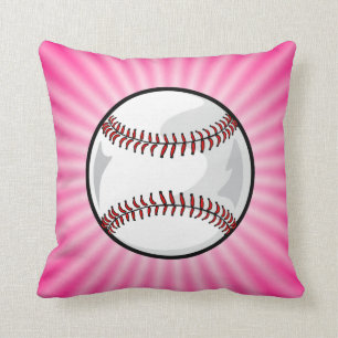 Coussin Le base-ball rose