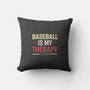 Coussin Le baseball est ma thérapie Amateur de baseball dr