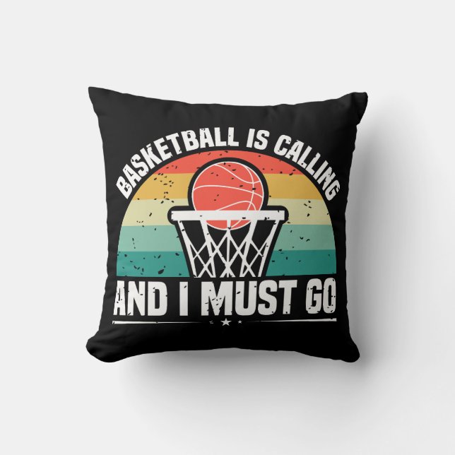 Coussin Le basket-ball est en appel et je dois y aller (Recto)