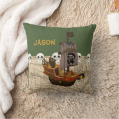 Coussin Le bateau de pirate de bande dessinée (Couverture)