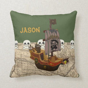 Coussin Le bateau de pirate de bande dessinée