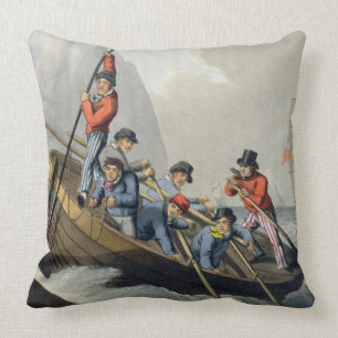 Coussin Le bateau d'un bateau attaquant une baleine,