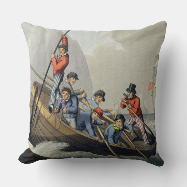 Coussin Le bateau d'un bateau attaquant une baleine, (Recto)