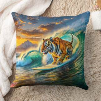Coussin Le Bengale Sur Un Design De Surf Par Rich AMeN Gil