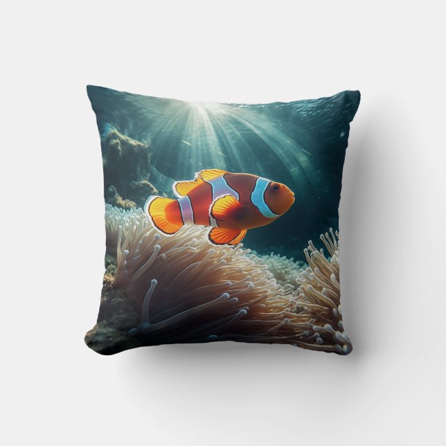 Coussin Le bijou de l'océan : Anémone de poisson clown (Recto)
