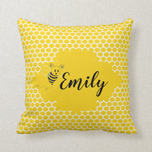 Coussin Le blanc jaune de bébé gaffent le miel de nid