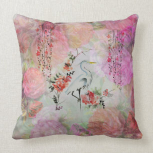 Coussin Le boho vintage rougissent les roses orientaux