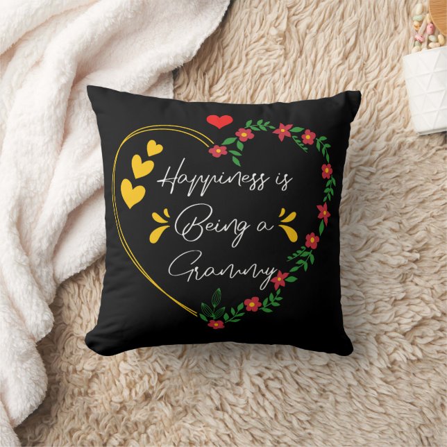 Coussin Le bonheur est être une fête des mamans Grammy amu (Couverture)