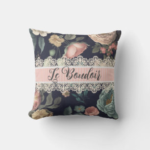 Coussin Le Boudoir dentelle et tissu Vintage