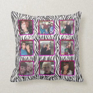 Coussin Le cadre de rayures de zèbre ajoutent le collage