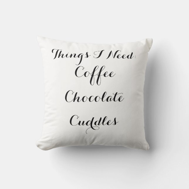 Coussin Le café, chocolat, caresse le carreau de (Recto)