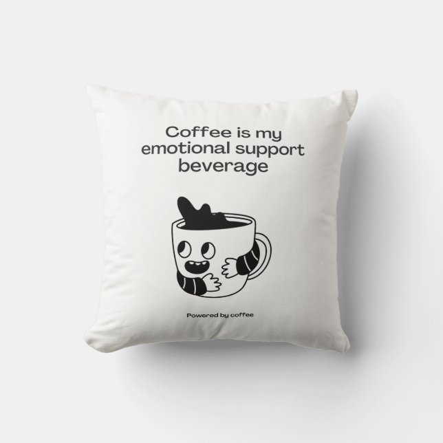 Coussin Le café est ma boisson de soutien émotionnelle (Recto)