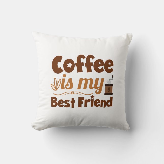 Coussin Le café est mon meilleur ami (Recto)