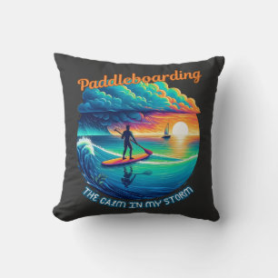Coussin Le calme dans ma tempête - le paddle
