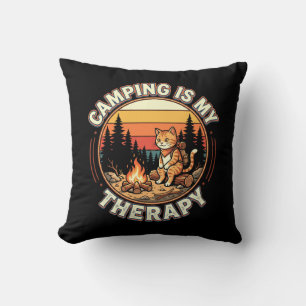 Coussin Le Camping Est Ma Thérapie Chat Amoureux Aventure