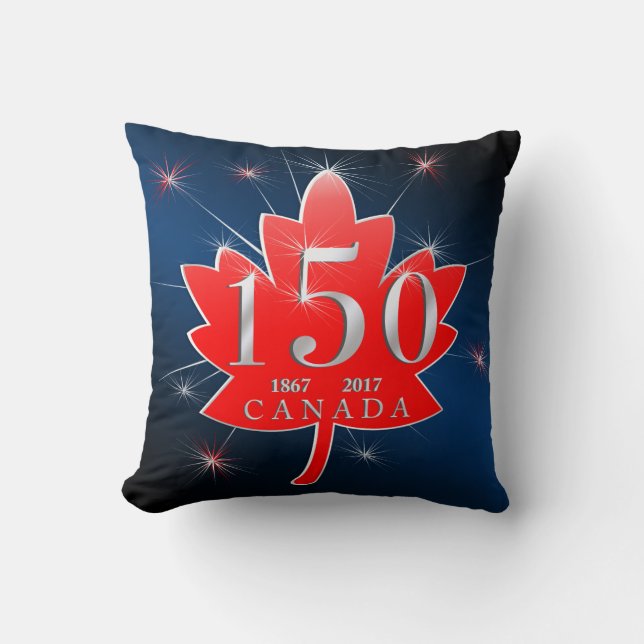 Coussin Le Canada feuille d'érable de célébration de 150 (Recto)