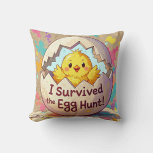 Coussin Le Canard A Survécu À La Chasse Aux Oeufs De Pâque