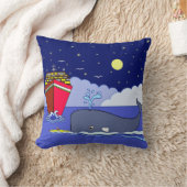 Coussin Le capitaine Kayak sauvé par la baleine (Couverture)