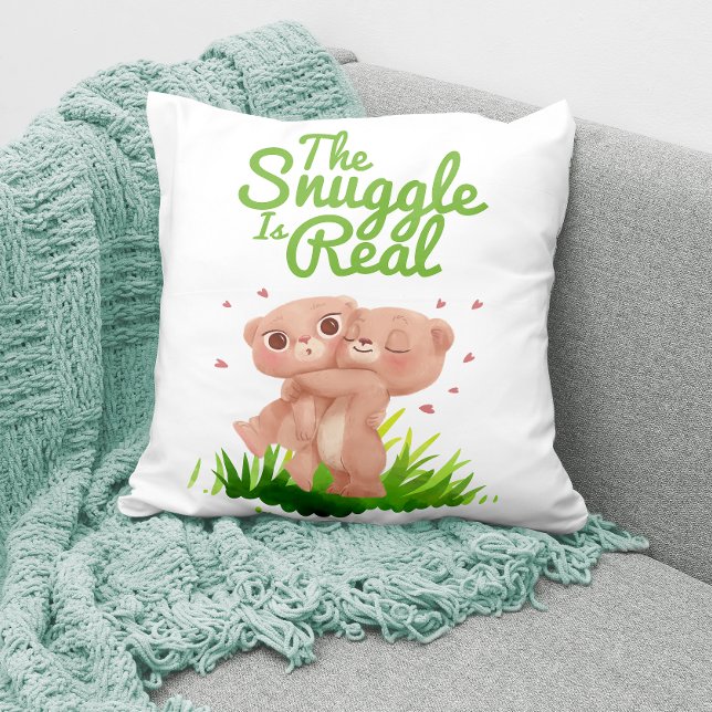Coussin Le casse-croûte est de vrais mignons câlins d'ours (Créateur téléchargé)