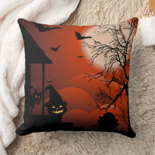 Coussin Le cauchemar de la lune sanglante d'Halloween