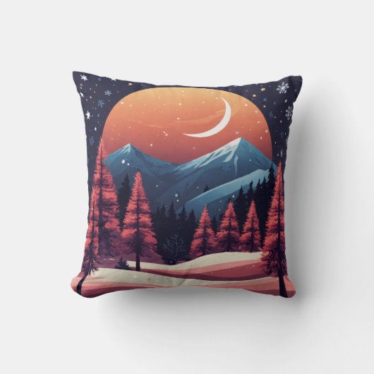 Coussin Le charme nocturne de l'hiver (Recto)