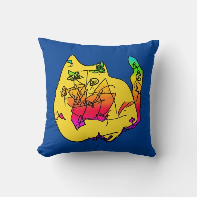 Coussin Le chat Abstrait de Lily (Recto)