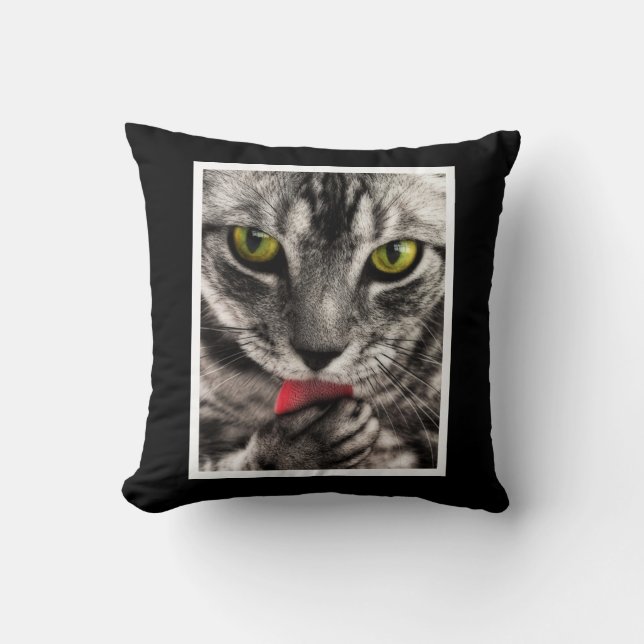 Coussin Le chat lèchent (Recto)
