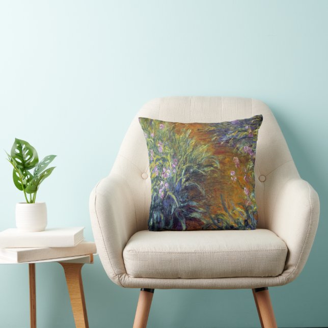 Coussin Le chemin à travers les Irises par Claude Monet (Chaise)
