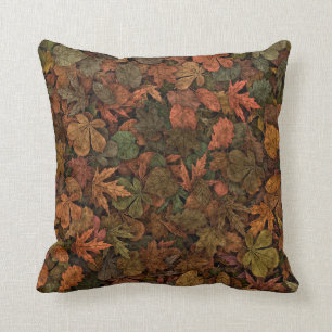 Coussin Le chêne d'érable de feuille d'automne a assourd