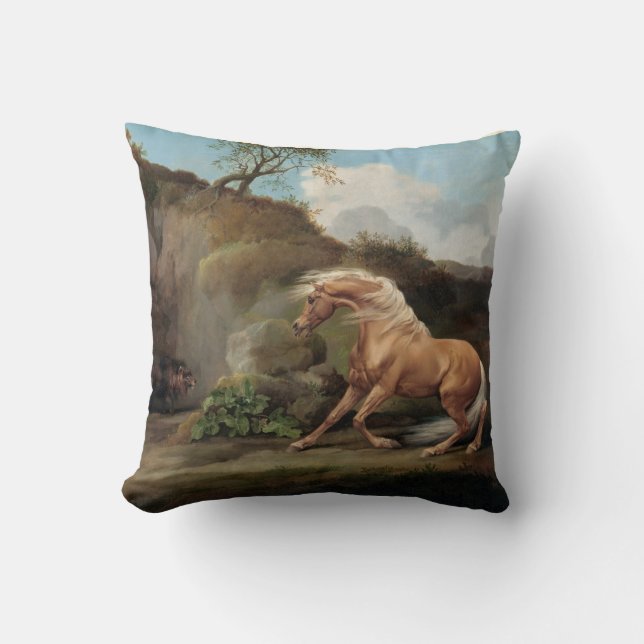 Coussin Le Cheval Effrayé Par Un Lion (Recto)