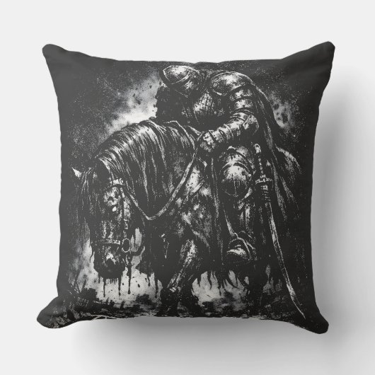 Coussin Le Chevalier Déchu par BurnsInHell (Recto)