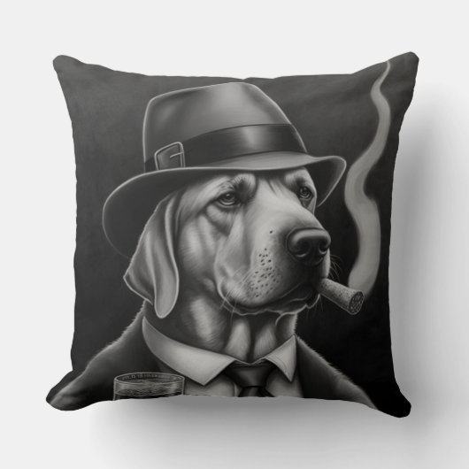 Coussin Le chien est la mafia (Recto)