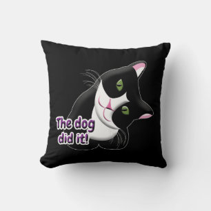 Coussin Le chien l'a fait Chat