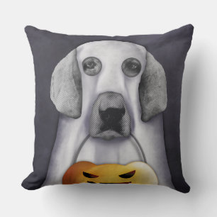 Coussin Le chienchien peuh devient un fantôme