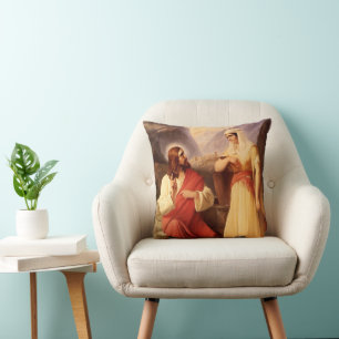 Coussin Le Christ et la Samaritaine par Christian Schleisn