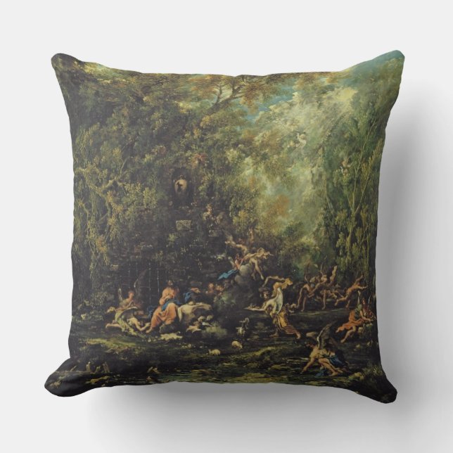 Coussin Le Christ s'est occupé par les anges, c.1725-30 (Recto)