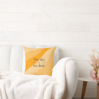 Coussin Le ciel est la limite orange abstrait dégradé