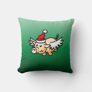 Coussin Le Cochon de Noël Volant