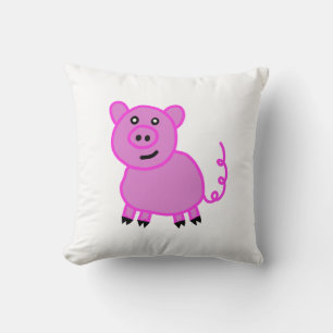 Coussin Le Cochon Rose Mignon à Longue Queue