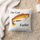 Coussin Le Cod Père idéal de pêche présent. (Couverture)