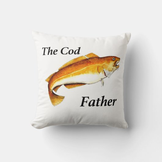 Coussin Le Cod Père idéal de pêche présent. (Recto)