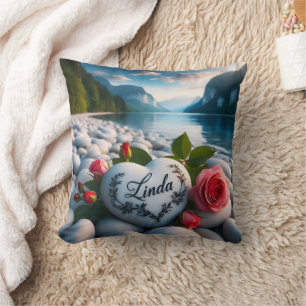 Coussin Le coeur de Linda au lever du soleil