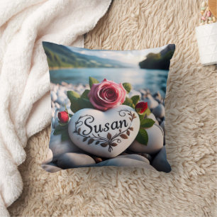 Coussin Le coeur de Susan au bord de la rivière