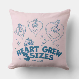 Coussin Le cœur du Grinch a grandi de 3 tailles